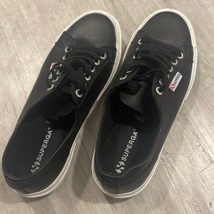 Superga 2750 - black leather shoe